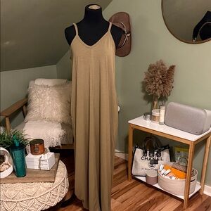 Tan /taupe/olive green Maxi Dress